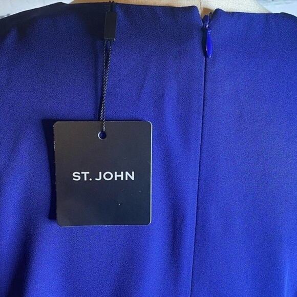 St. John‎ Satin Crepe Floor-Length Gown New With Tags Dark Cobalt Wedding Mother - Picture 11 of 11